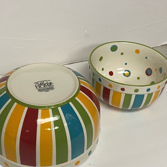Celebrating Home colorful dots and stripes Mixing Bowls - Picture 3 of 5